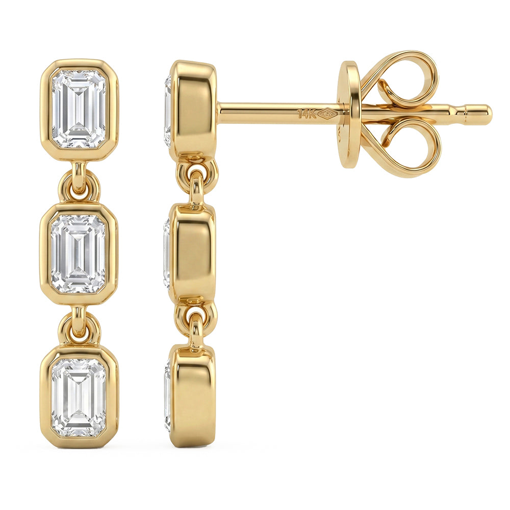 .60ct 14K Yellow Gold  Diamond Earrings
