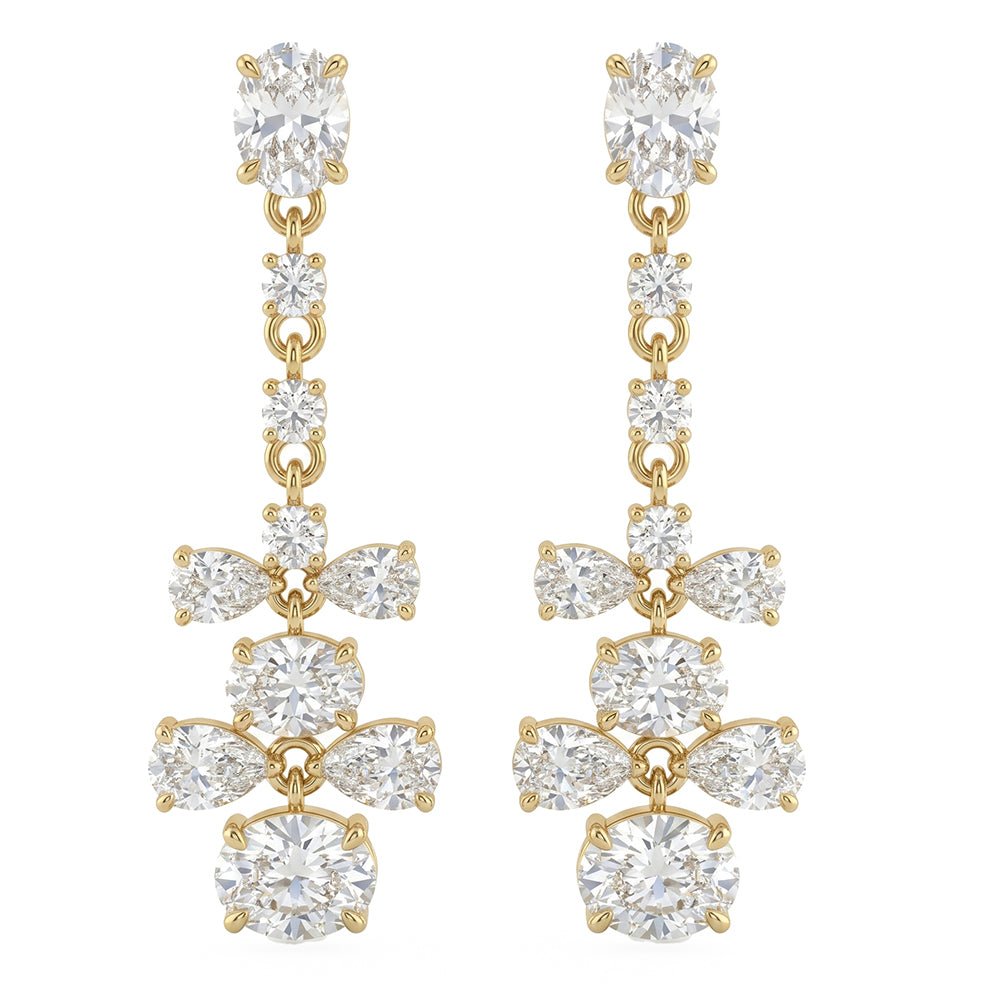 2.48ct 14K Yellow Gold  Diamond Earrings
