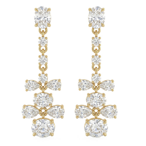 2.48ct 14K Yellow Gold  Diamond Earrings