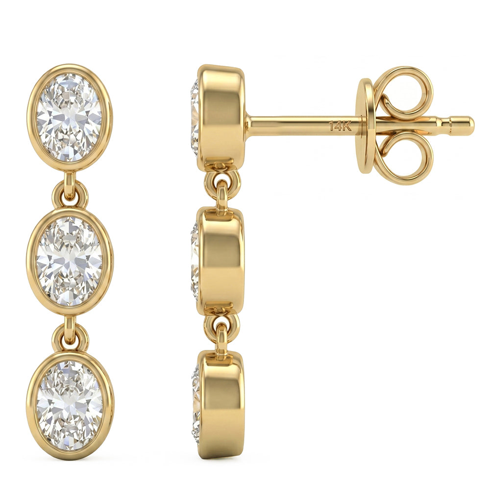 .54ct 14K Yellow Gold  Diamond Earrings