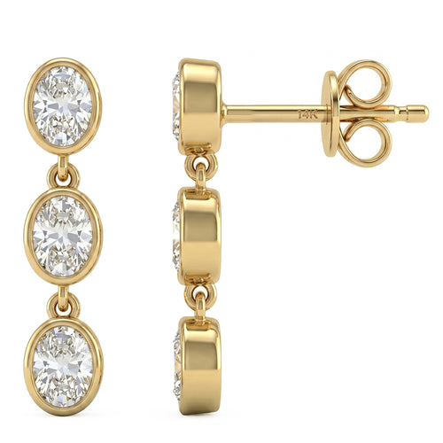 .54ct 14K Yellow Gold  Diamond Earrings