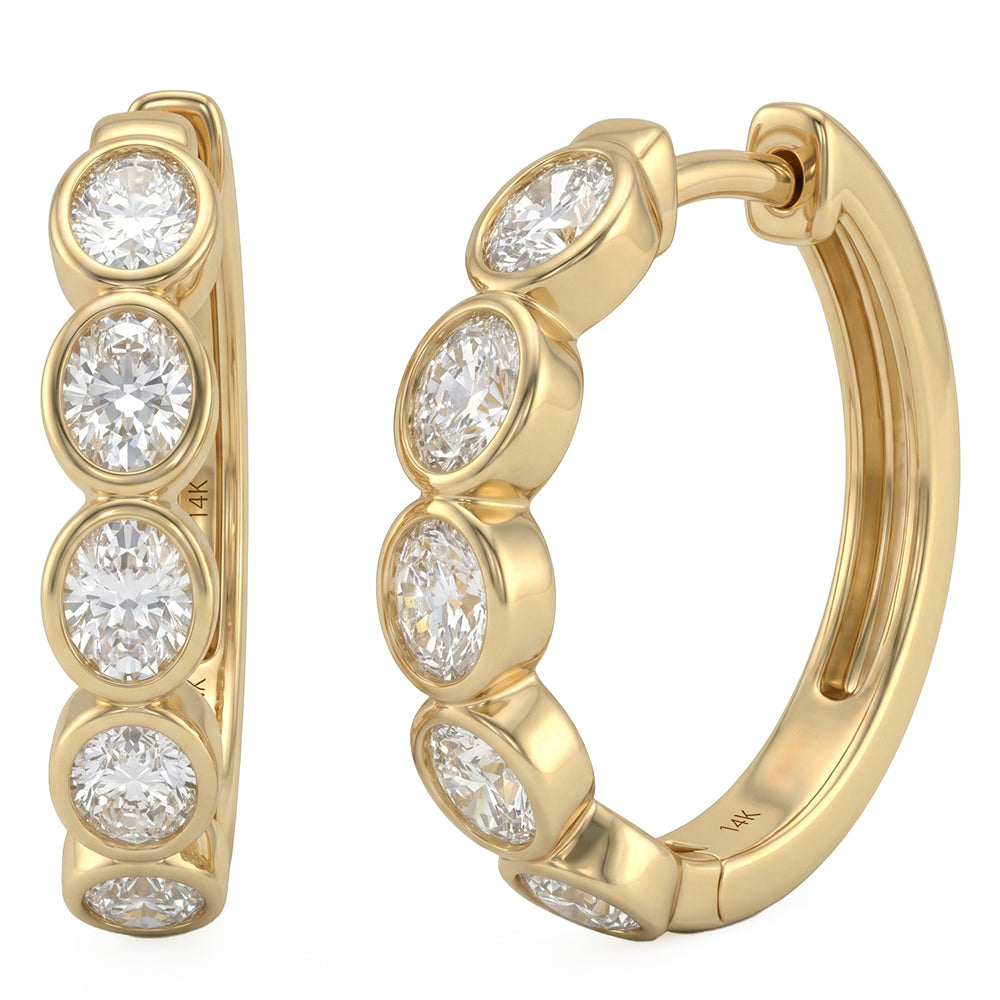 .89ct 14K Yellow Gold  Diamond Earrings