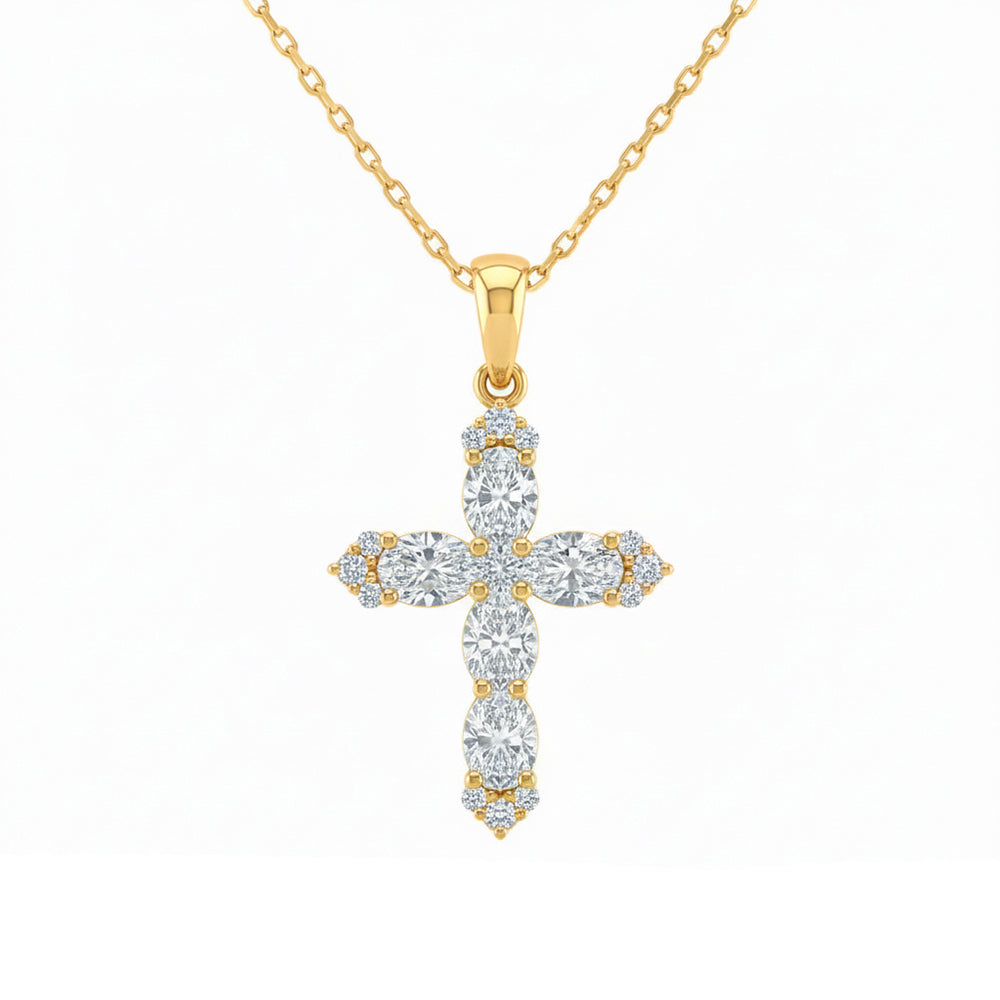 .89ct 14K Yellow Gold  Diamond Necklace 18