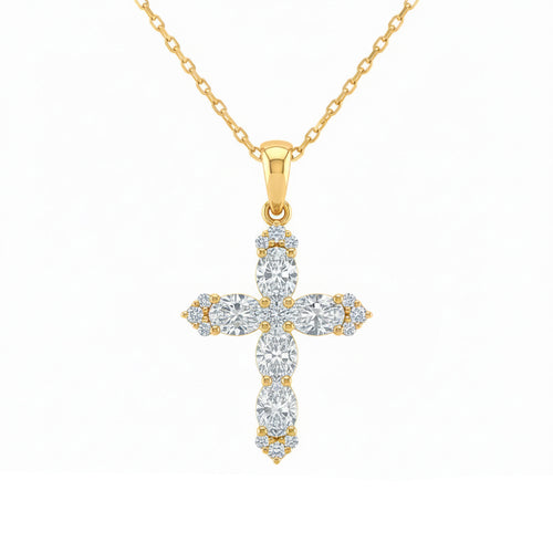 .89ct 14K Yellow Gold  Diamond Necklace 18