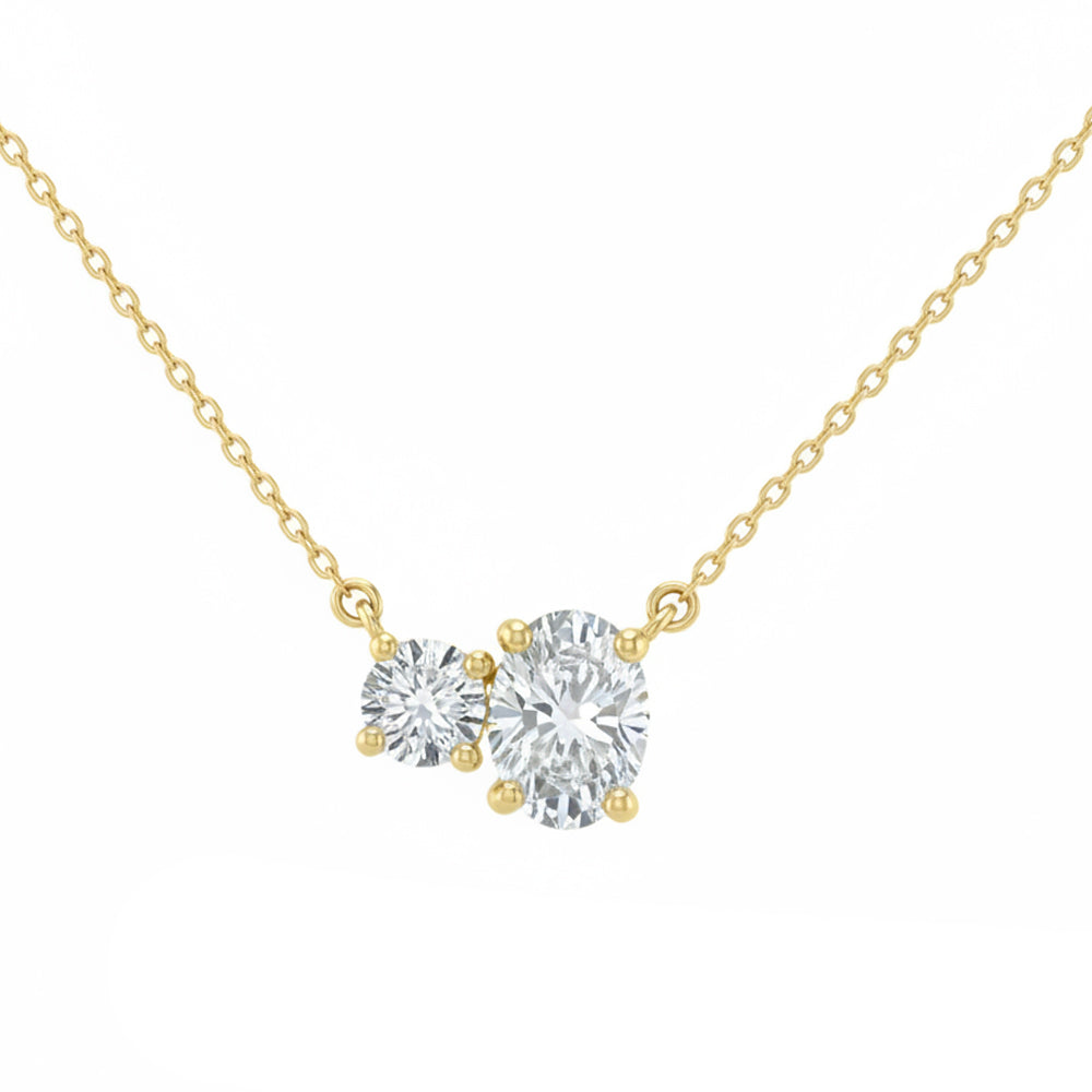 1.04ct 14K Yellow Gold  Diamond Necklace 16+2
