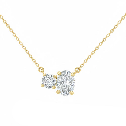 1.04ct 14K Yellow Gold  Diamond Necklace 16+2