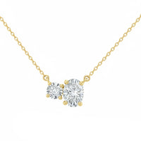 1.04ct 14K Yellow Gold  Diamond Necklace 16+2