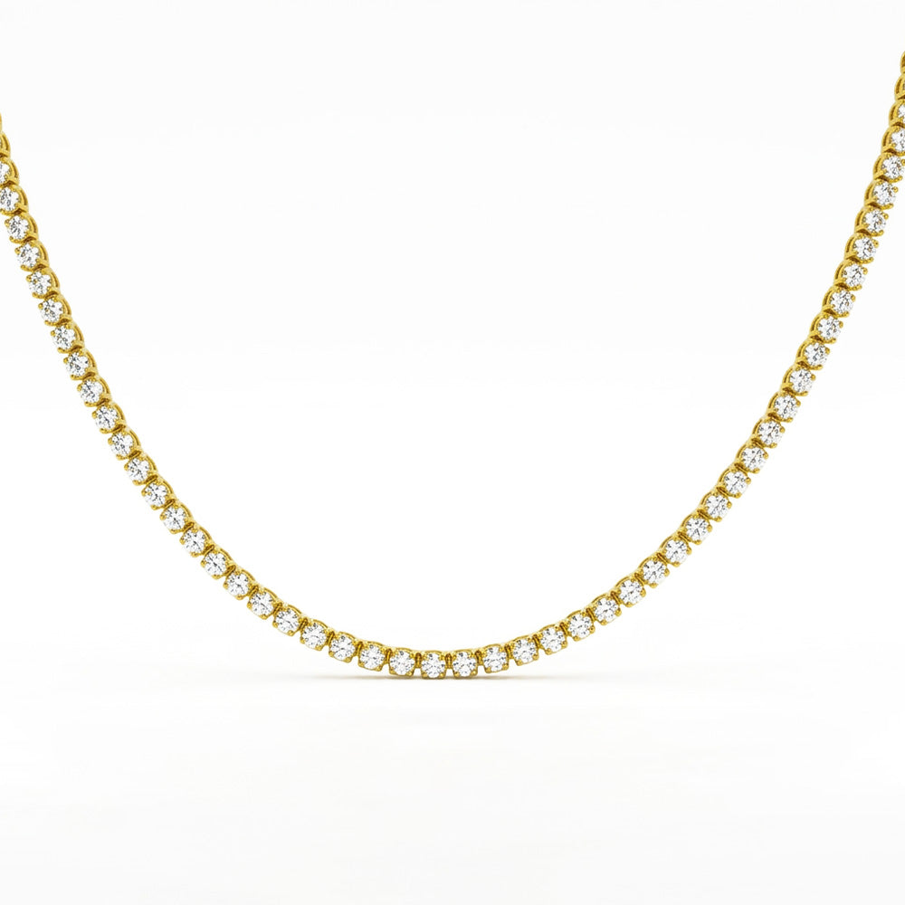 6.97ct 14K Yellow Gold  Diamond Necklace 17
