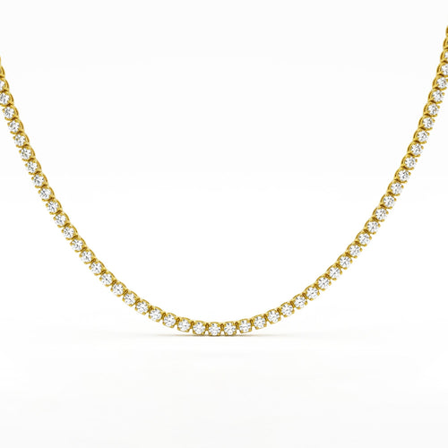 6.97ct 14K Yellow Gold  Diamond Necklace 17