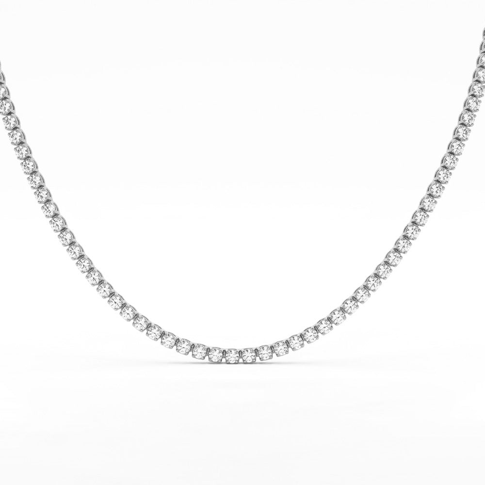 6.97ct 14K White Gold  Diamond Necklace 17