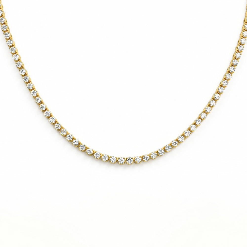 10.00ct 14K Yellow Gold  Diamond Necklace 17