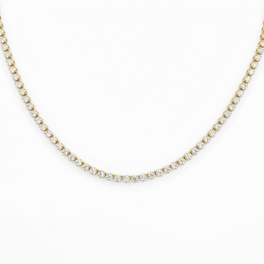 4.99ct 14K Yellow Gold  Diamond Necklace 16