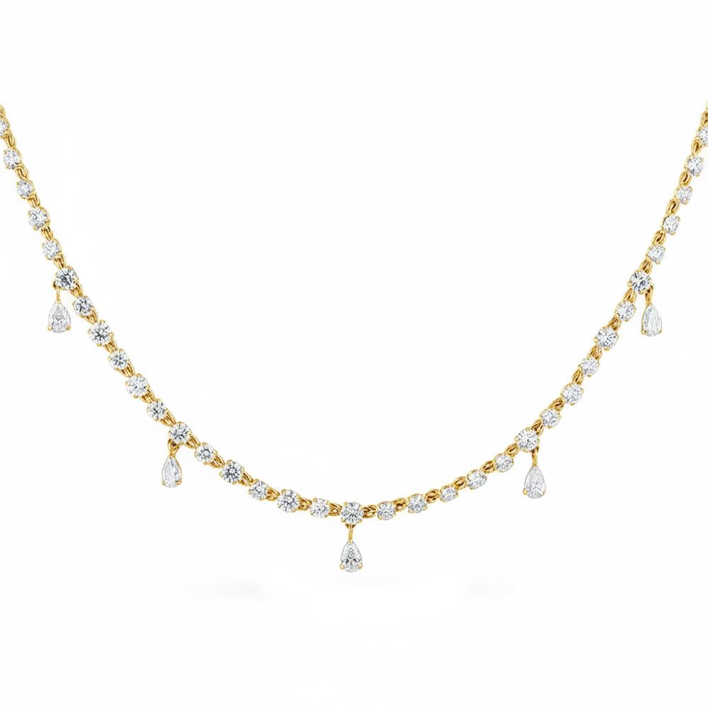 8.20ct 14K Yellow Gold  Diamond Necklace 18