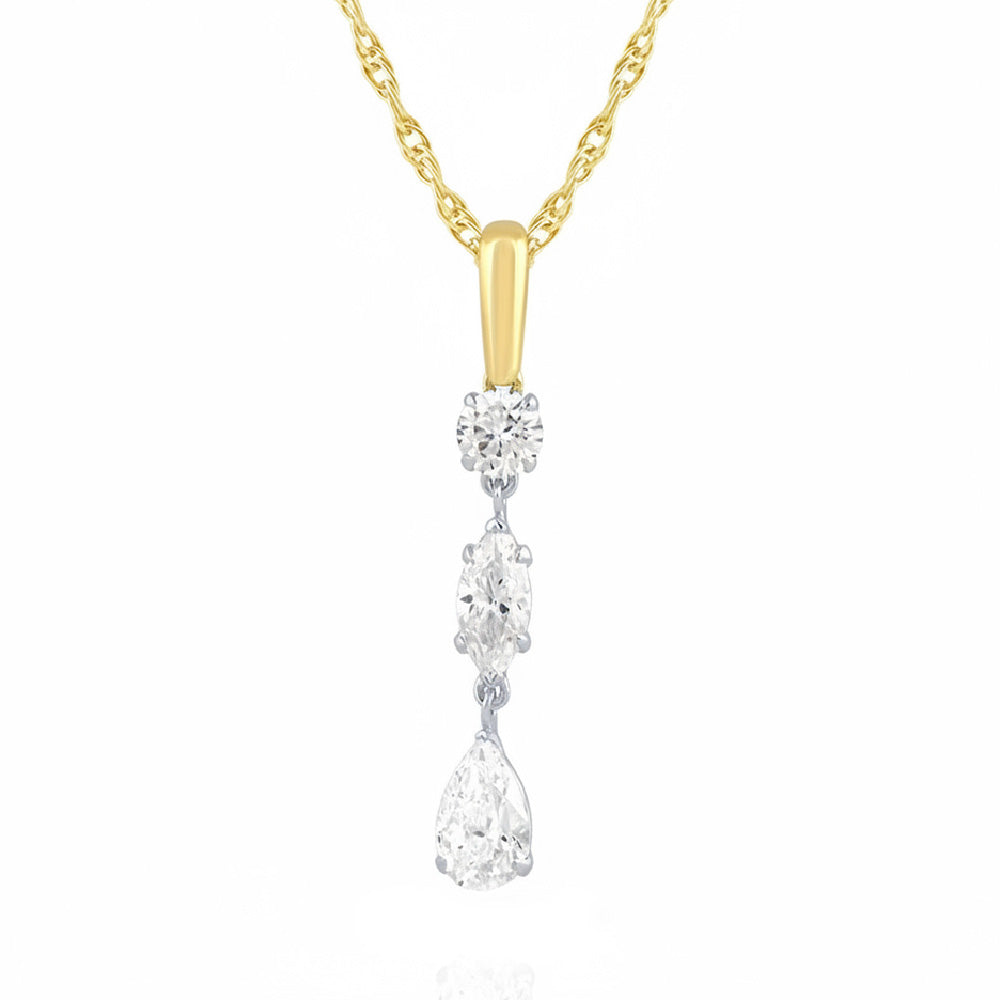 .77ct 14K Two Tone  Diamond Necklace 18