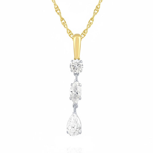 .77ct 14K Two Tone  Diamond Necklace 18