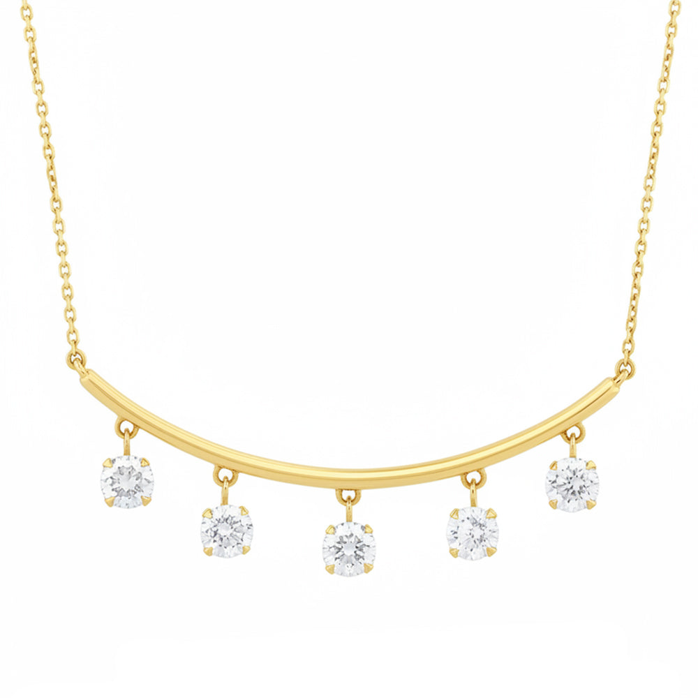 .98ct 14K Yellow Gold  Diamond Necklace 17.5