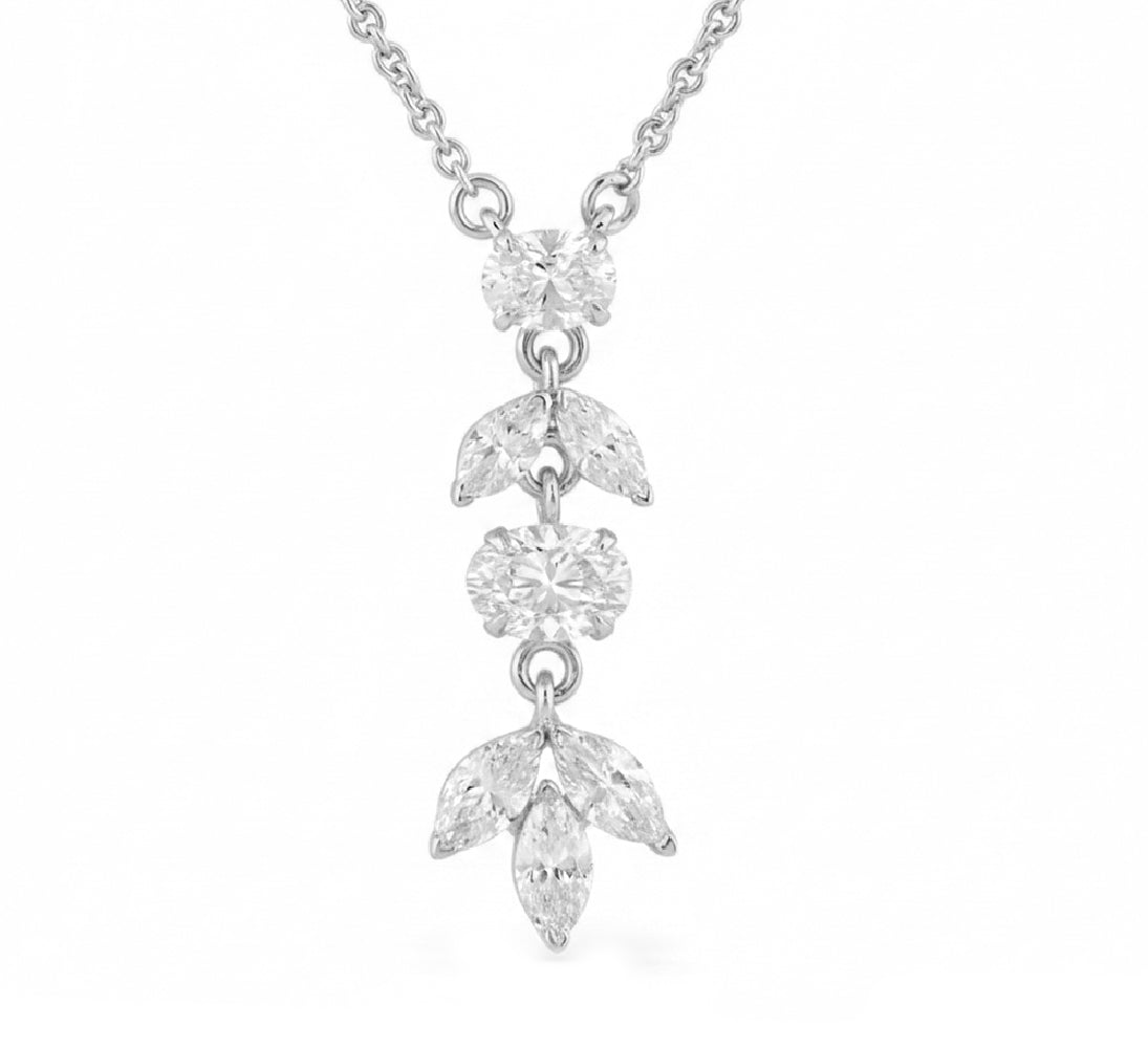 .96ct 14K White Gold  Diamond Necklace 18
