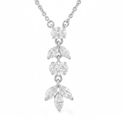 .96ct 14K White Gold  Diamond Necklace 18