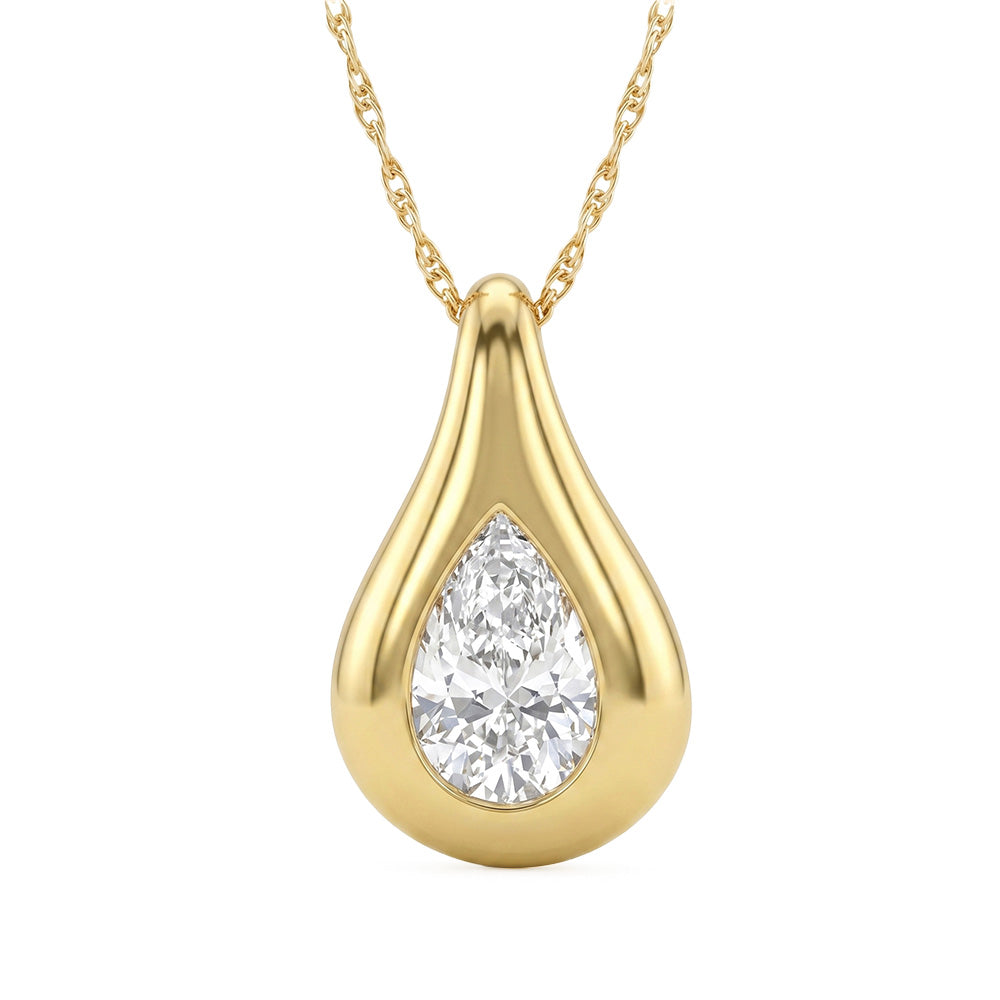 1.01ct 14K Yellow Gold  Diamond Necklace 18