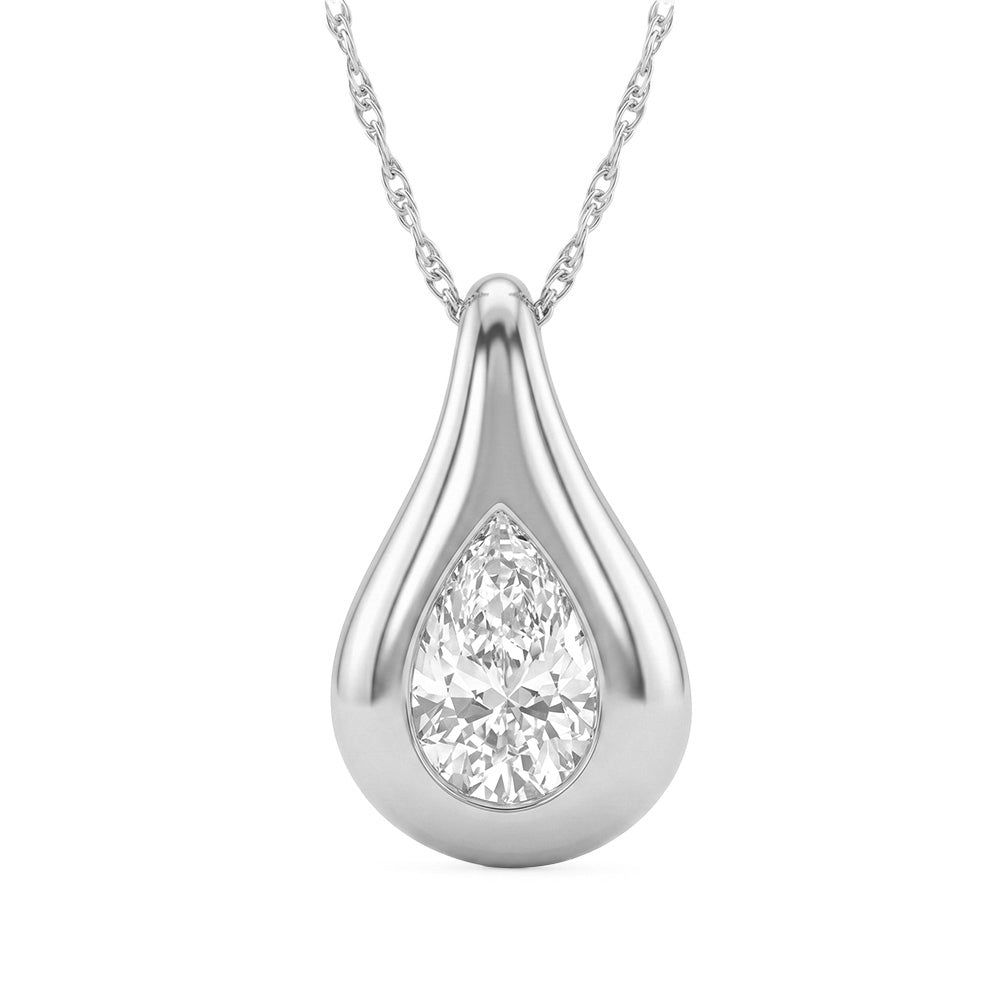 1.02ct 14K White Gold  Diamond Necklace 18
