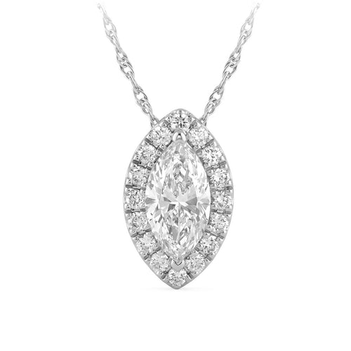 0.65ct 14K White Gold  Diamond Necklace 18