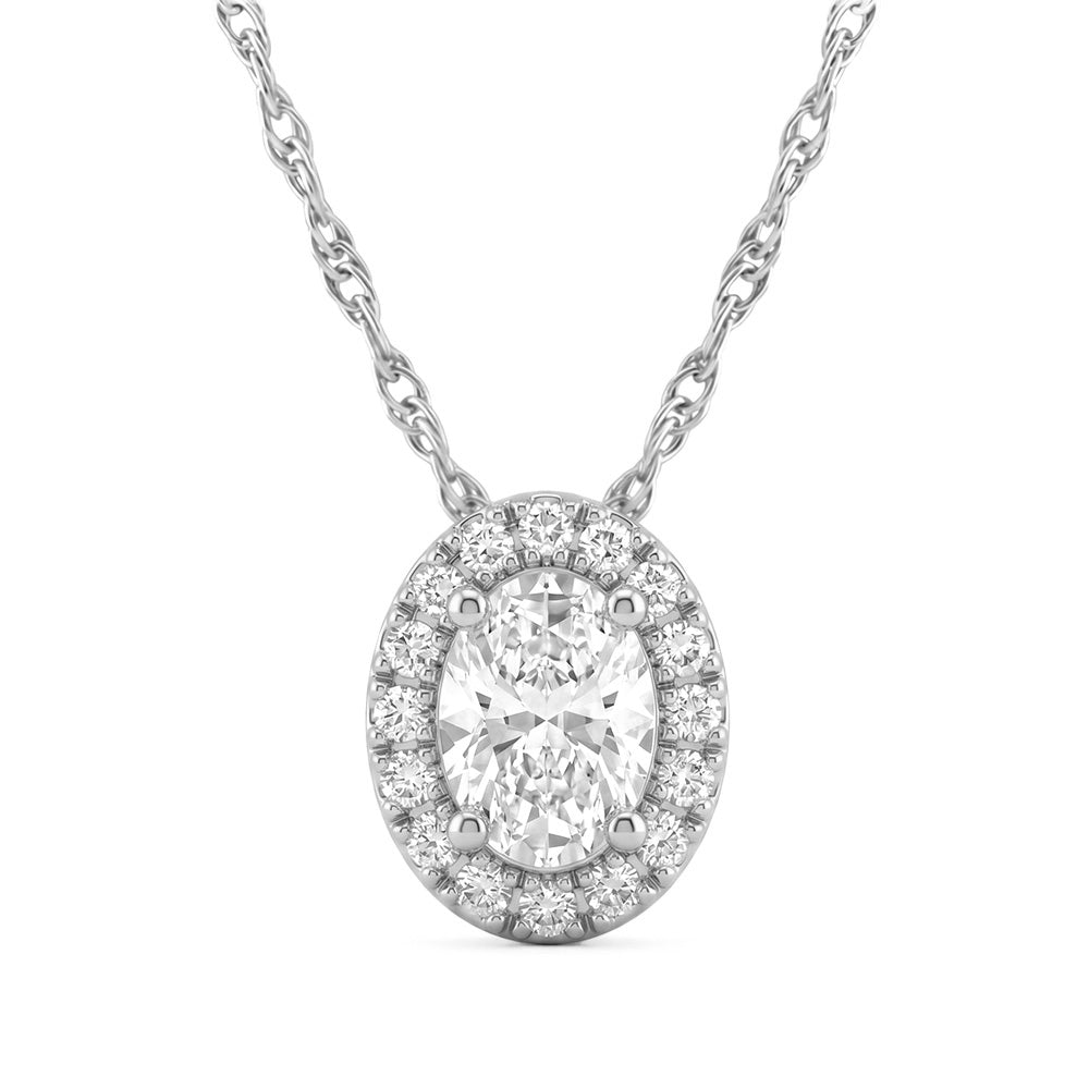 0.65ct 14K White Gold  Diamond Necklace 18