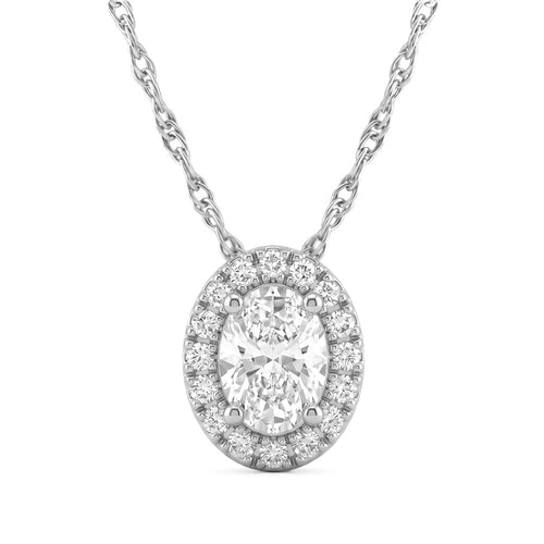 0.65ct 14K White Gold  Diamond Necklace 18