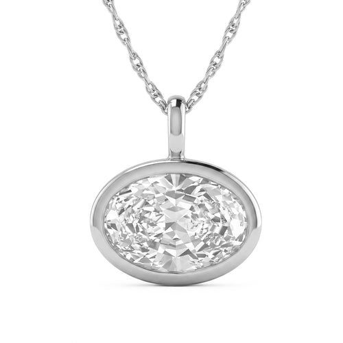 3.03ct 14K White Gold  Diamond Necklace 18