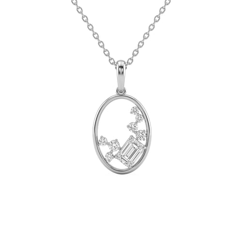 .53ct 14K White Gold  Diamond Necklace 18