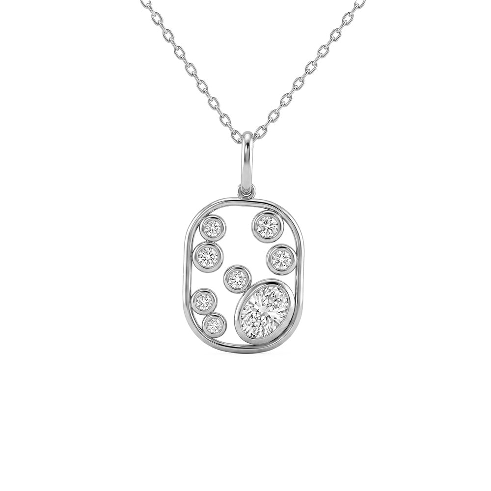 .53ct 14K White Gold  Diamond Necklace 18