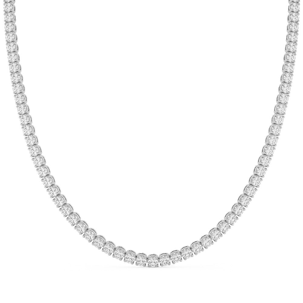 24.17ct 14K White Gold  Diamond Necklace 16