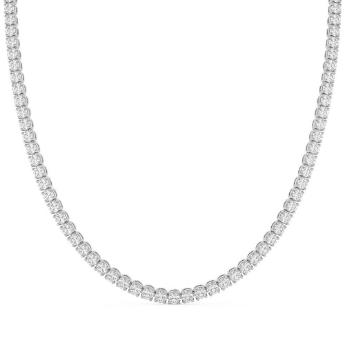 24.17ct 14K White Gold  Diamond Necklace 16