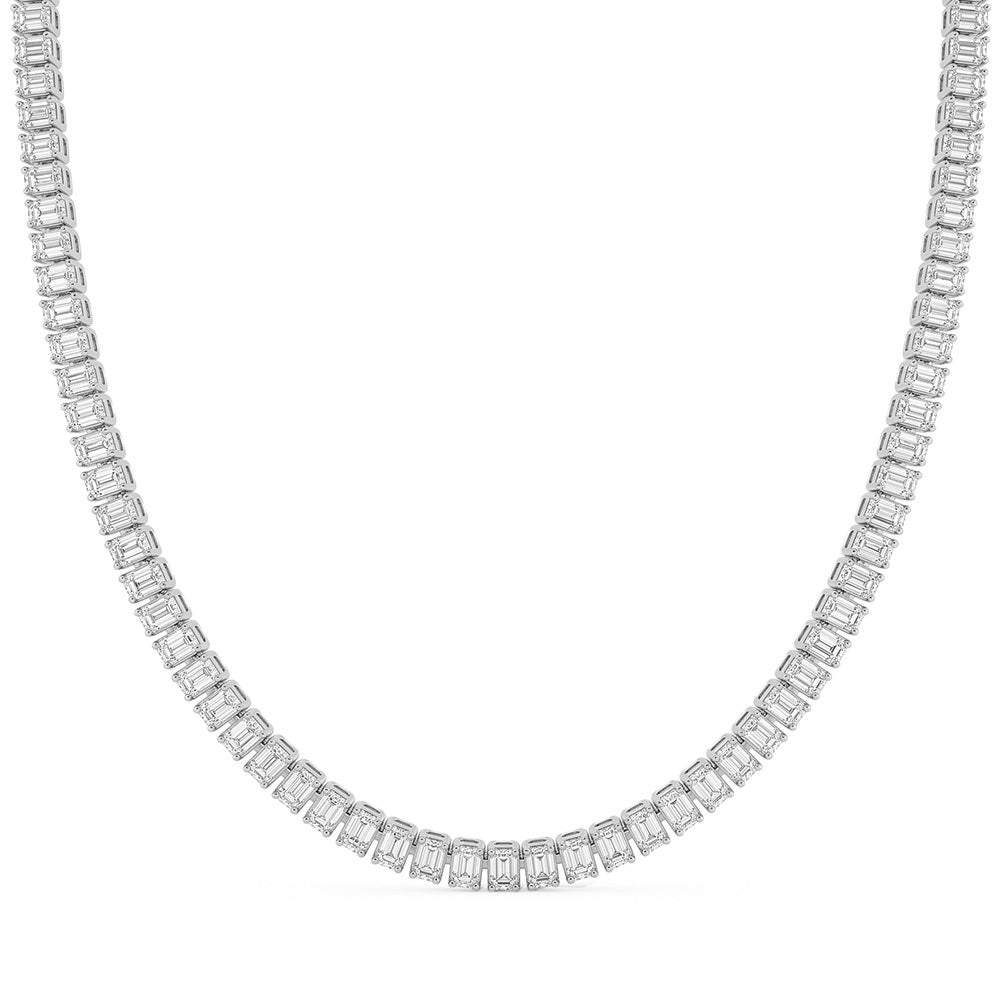 26.66ct 14K White Gold  Diamond Necklace 16