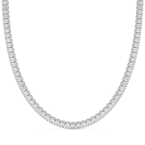 26.66ct 14K White Gold  Diamond Necklace 16