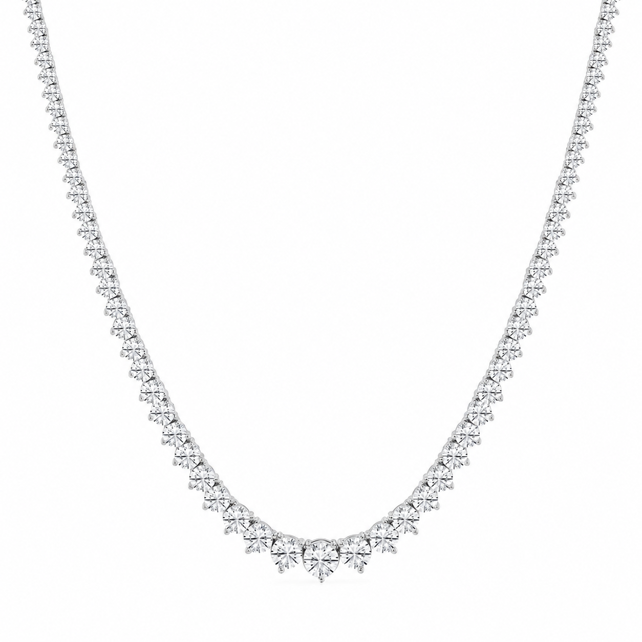10.00ct 14K White Gold  Diamond Necklace 16