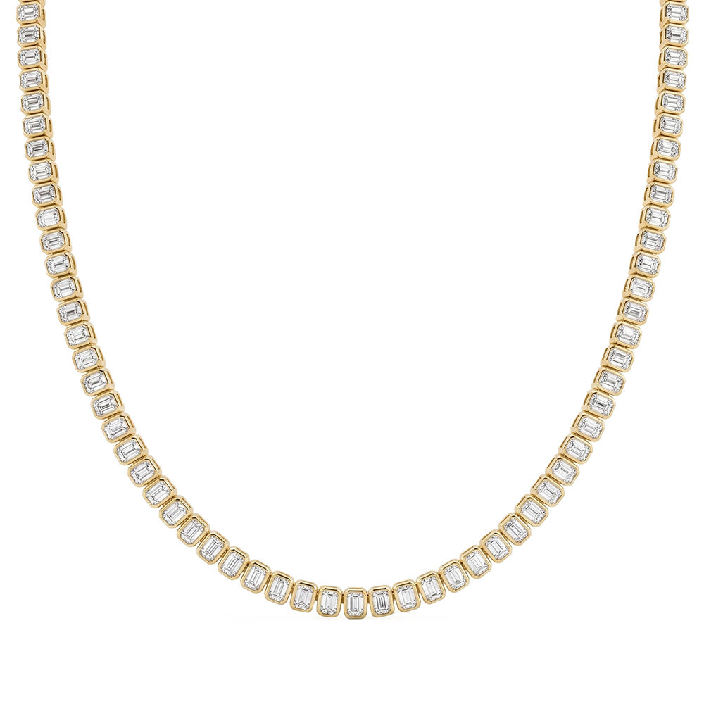 11.80ct 14K Yellow Gold  Diamond Necklace 16