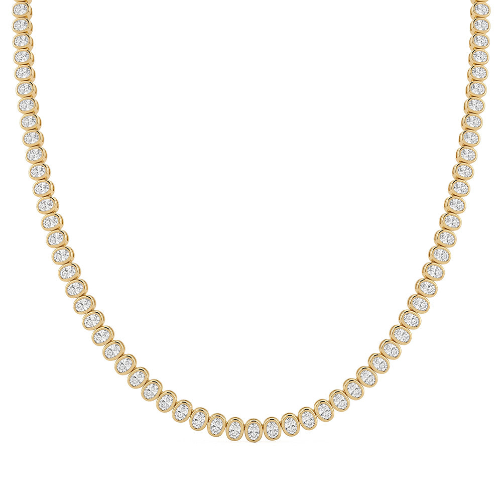 10.26ct 14K Yellow Gold  Diamond Necklace 16
