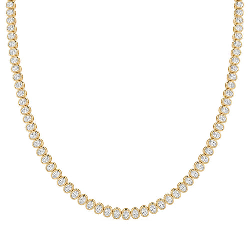 10.26ct 14K Yellow Gold  Diamond Necklace 16