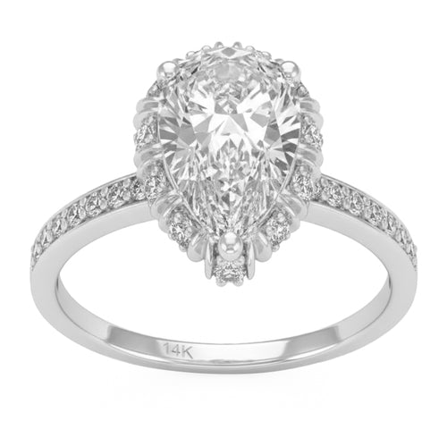 2.4ct 14K White Gold  Diamond Ring Size 6.5 alternate