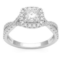1.53ct 14K White Gold  Diamond Ring Size 6.5
