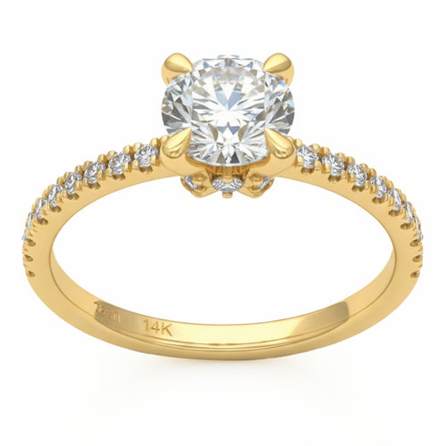 1.38ct 14K Yellow Gold  Diamond Ring Size 6.5 alternate