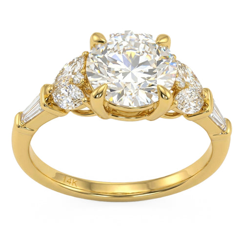 2.53ct 14K Yellow Gold  Diamond Ring Size 6.5 alternate