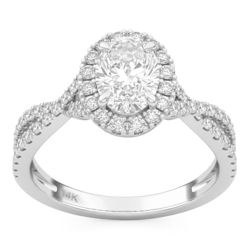 1.52ct 14K White Gold  Diamond Ring Size 6.5