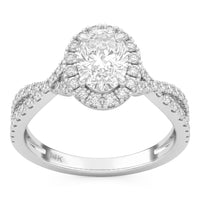 1.52ct 14K White Gold  Diamond Ring Size 6.5