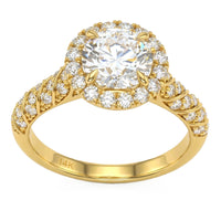 2.13ct 14K Yellow Gold  Diamond Ring Size 6.5