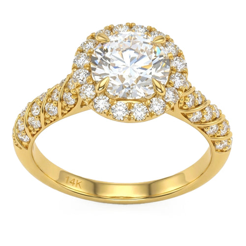 2.13ct 14K Yellow Gold  Diamond Ring Size 6.5 alternate