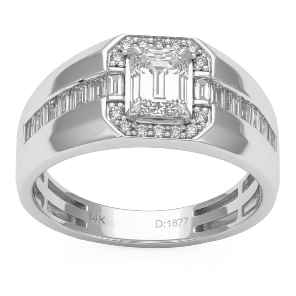01.55ct 14K White Gold  Diamond Ring Size 6.5
