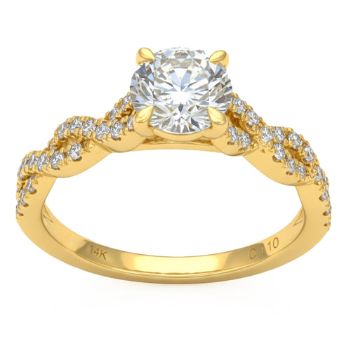 1.32ct 14K Yellow Gold  Diamond Ring Size 6.5 alternate