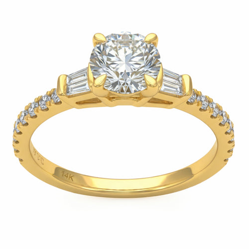 1.36ct 14K Yellow Gold  Diamond Ring Size 6.5 alternate