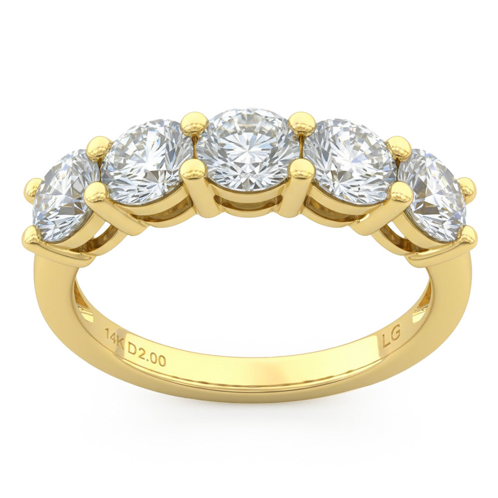 2.02ct 14K Yellow Gold  Diamond Ring Size 6.5